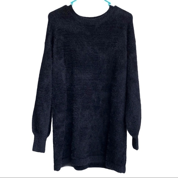 Wild Honey • Bubble Sleeve Black Sweater Dress - Picture 4 of 16